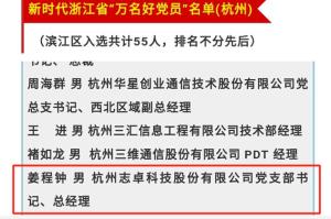 新時(shí)代浙江省萬(wàn)名好黨員-姜程鐘